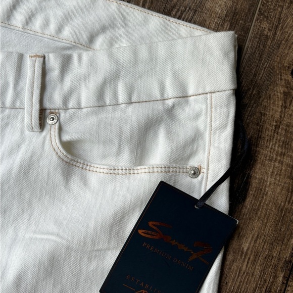 NEW Seven7 Premium Denim Cropped Jeans White Women's Size 16 - Picture 3 of 14